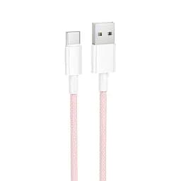 Дата кабель Borofone BX117 Source USB to Type-C 3A (1m) Pink