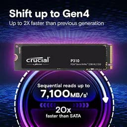 Накопичувач SSD Crucial m.2 NVMe 4TB P310 PCIe 4.0 (CT4000P310SSD8) - мініатюра 3
