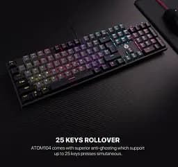 Клавіатура механічна ігрова з підсвіткою Fantech ATOM MK-886 Black-Grey, Red switch, Eng/Укр/Рус - мініатюра 6