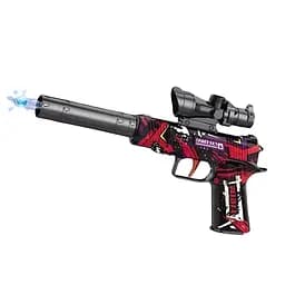 Пістолет 804 Y-02, механічний, глушник та приціл, стріляє орбізами, червоний