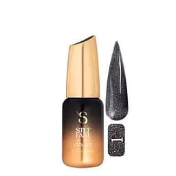 Гель-лак для нігтів із блискітками Steffani Color Gel Polish Starlight 9 мл, 01 Темно-сірий із шиммером