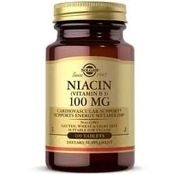 Витамины и минералы Solgar Niacin 100 mg (Vitamin B3), 100 таблеток