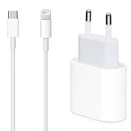 Мережевий зарядний пристрій Apple 18W USB-C Power Adapter A1692 PD 3A + кабель TYPE-C - LIGHTNING