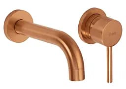 Смеситель для умывальника Rea Lungo brushed copper + BOX скрытого монтажа REA-B4600 Теплый закат