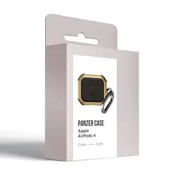 Чохол для навушників Apple AirPods 4, золотий, Panzer, протиударний захисний кейс з TPU та полікарбонату, посилені стінки, захист від подряпин, пилу та ударів, легкий та компактний, з карабіном для кріплення, ArmorStandart (ARM82555) - мініатюра 3