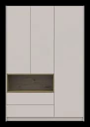 Шафа для одягу Doros Дейл з нішею 3 ДСП 150х52х220 Кашемір/Дуб Артізан (80737726)