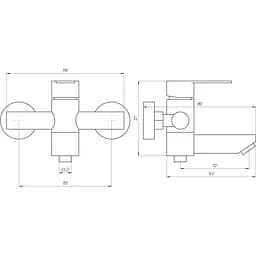 Змішувач для ванни Globus Lux RING SR-102N (20877) - мініатюра 5