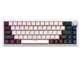 Клавіатура бездротова ігрова механічна GamePro MK-210-W Pro White-Black QLAB Orange Switches Hot-Swap