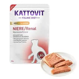 Паштет Kattovit Veterinary Niere Renal з куркою 85г для котів із захворюваннями нирок, вологий лікувальний корм