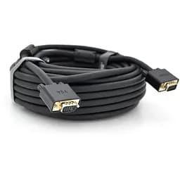 Кабель VEGGIEG VG-15 VGA 3 + 6, 15m, male to male (тато-тато), OD-8.0mm, 2 фериту, круглий Black, коннектор Gold, Box