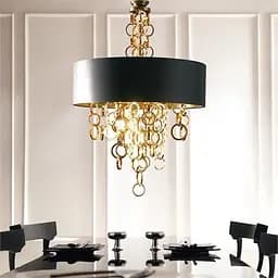 Люстра из серии Curtis в черном цвете Line.F Диаметр 60см