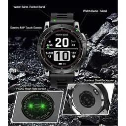Чоловічий наручний розумний годинник North Edge CrossFit GPS з компасом (Black) - мініатюра 7