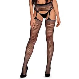 Колготки с имитацией чулок Obsessive Garter S815 S-L черный