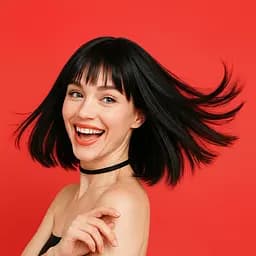 Перука довге каре "Чорна орхідея" - 43 см