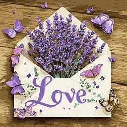 Картина по номерам "Лаванда в конверті" ©art_selena_ua KHO5175, 40x40 см