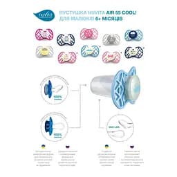 Пустушка Nuvita 7084 Air55 Cool ортодонтична 6m+ DREAM BIG світиться у темряві темно-синя NV7084GBM - мініатюра 6