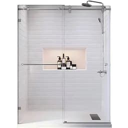 Дверь в нишу Koer SR SD06-120x220-TR-01 прозрачное стекло Easy Clean 8 мм, хром KR5367, универсальная, прозрачная, хром