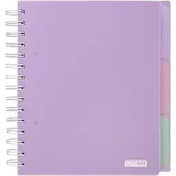 Зошит на пружині Buromax Pastel В5 (170x205) 120 аркушів 3 розділювачі бузковий (BM.24355912-26)