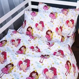 Дитячий комплект постільної білизни MirSon Бязь Kids Time 17-0704 Принцеса та Єдиноріг 143 x 210 см різнобарвний (2200010501193) - мініатюра 4