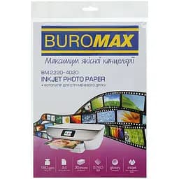 Фотопапір Buromax глянцевий А4 180 г/м² 20 аркушів (BM.2220-4020)