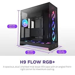 Корпус NZXT H9 Flow RGB+ Tempered Glass без БЖ Black (CM-H92FB-P1) - мініатюра 7