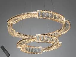 Світлодіодна люстра Romin підвісна 2 кільця золото 86 Вт