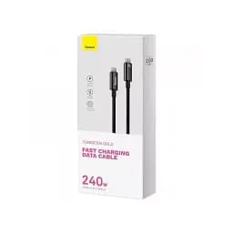 Кабель Baseus Tungsten Gold Fast Charging Cable Type-C to Type-C 240W 2m CAWJ040101 Black - мініатюра 5