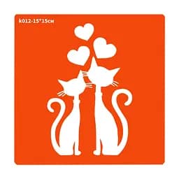 Трафарет для био-папы Котик k012-15*15см, размер 15х15см