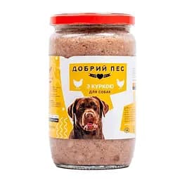 Блок консервованого корму для собак з куркою Добрий Пес 660 г