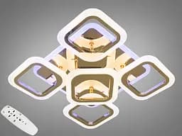 Стельова люстра з пультом, диммером і LED підсвічуванням, 80W, золото