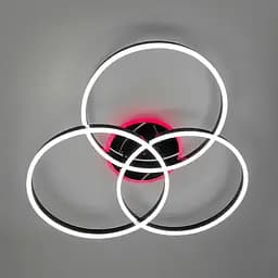 Светодиодная черная люстра на 3 кольца 77х80 см с пультом и RGB-подсветкой Line F Арт. A55067 3A RGB BR BK