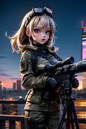 Дерев'яний фігурний пазл Дівчина снайпер, А4, Картонна коробка 100 елементів