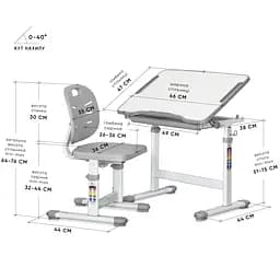 Комплект меблів Evo-kids Evo-05 Ergo Grey: стіл+стілець (Evo-05 Ergo G) - мініатюра 3