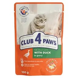 Вологий корм для котів Club 4 Paws Premium качка в соусі 100 г