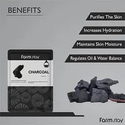 Маска для обличчя FarmStay Visible Difference Mask Sheet Charcoal з деревним вугіллям 23 мл - мініатюра 4