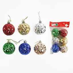 Набір ялинкових прикрас Кулі, 6 шт., 5 см