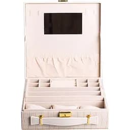 Кейс-органайзер для прикрас Yiwu із защіпкою 26x26x9 см бежевий HP-5-35BE