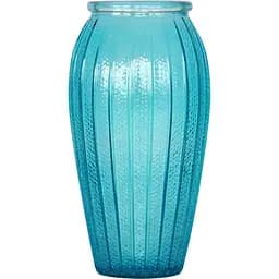 Ваза для цветов Crystal Ritz стеклянная 26 см голубая (83240425-43_YBCG-240425/3)