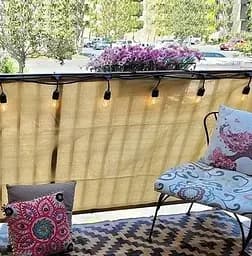 Сітка ширма для балкона 110 г/м² (1 х 7 м) Бежевий - мініатюра 3