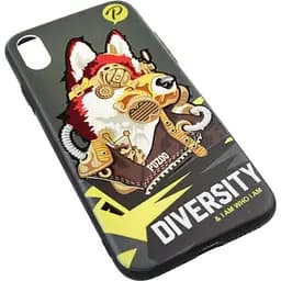 Чохол-накладка PUZOO TPU with UV Printing Punk Phone iPhone X Black - мініатюра 3