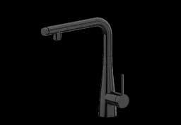 Смеситель для кухни Imex Split с подключением фильтрованной воды и выдвижным изливом черный матовый GOS005/NG Черный матовый