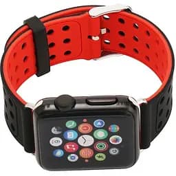 Двойной ремешок Primo с перфорацией для Apple Watch 38 мм, 40 мм, 41 мм Black Red