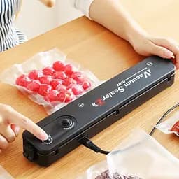 Вакууматор Vacuum Sealer вакуумний пакувальник для їжі, побутовий вакууматор чорний - мініатюра 4