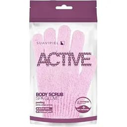 Рукавичка для душу Suavipiel Active Body Scrub Spa, рожева