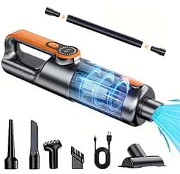 Автомобильный ручной пылесос аккумуляторный 6000 мАч 6 насадок травяной минипылесос для дома в машину Shunzhou electronics HP-11-126