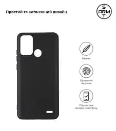 Чехол-накладка для смартфона ZTE Blade A52, противоударный, силиконовый, термополиуретановый (ТПУ), с защитой камеры и корпуса, черный, защита всего корпуса, ArmorStandart (ARM63130) - мініатюра 2