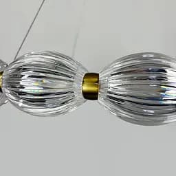 Led люстра з прозорими рельєфними кульками у латунному кільцевому корпусі Ø 68 см | Line F | Арт. MJ343-680 AB+CL - мініатюра 4