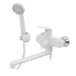 Змішувач для ванни Plamix Lucas-006 Euro SET (зі шлангом лійкою та кронштейном) white PM0709 Білий