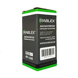 Акумулятор свинцево-кислотний Rablex RB445, акумуляторна батарея AGM 4500 мАh 4V / 4.5A - мініатюра 5
