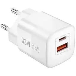 Зарядний адаптер блок живлення Wiwu Wi-U008 33 W Wall charger євровилка білий